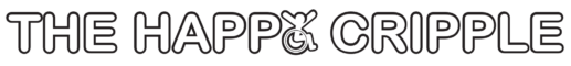 Black and white version of the happy cripple logo.